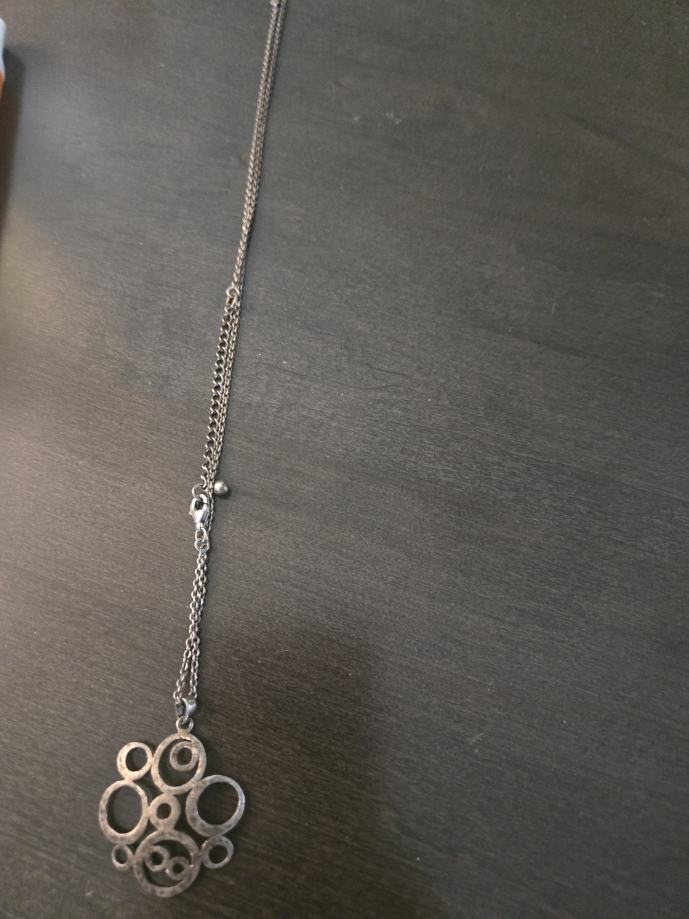 925 Silver Circle Cluster Pendant Necklace - Women Jewelry